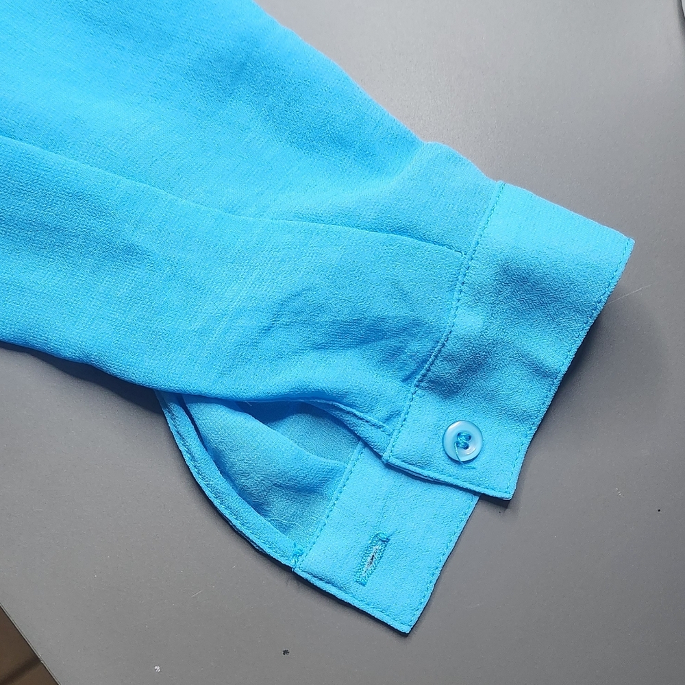 Have Blouse Womens Blue Long Sleeve Silky Soft Size Small - Picture 13 of 13